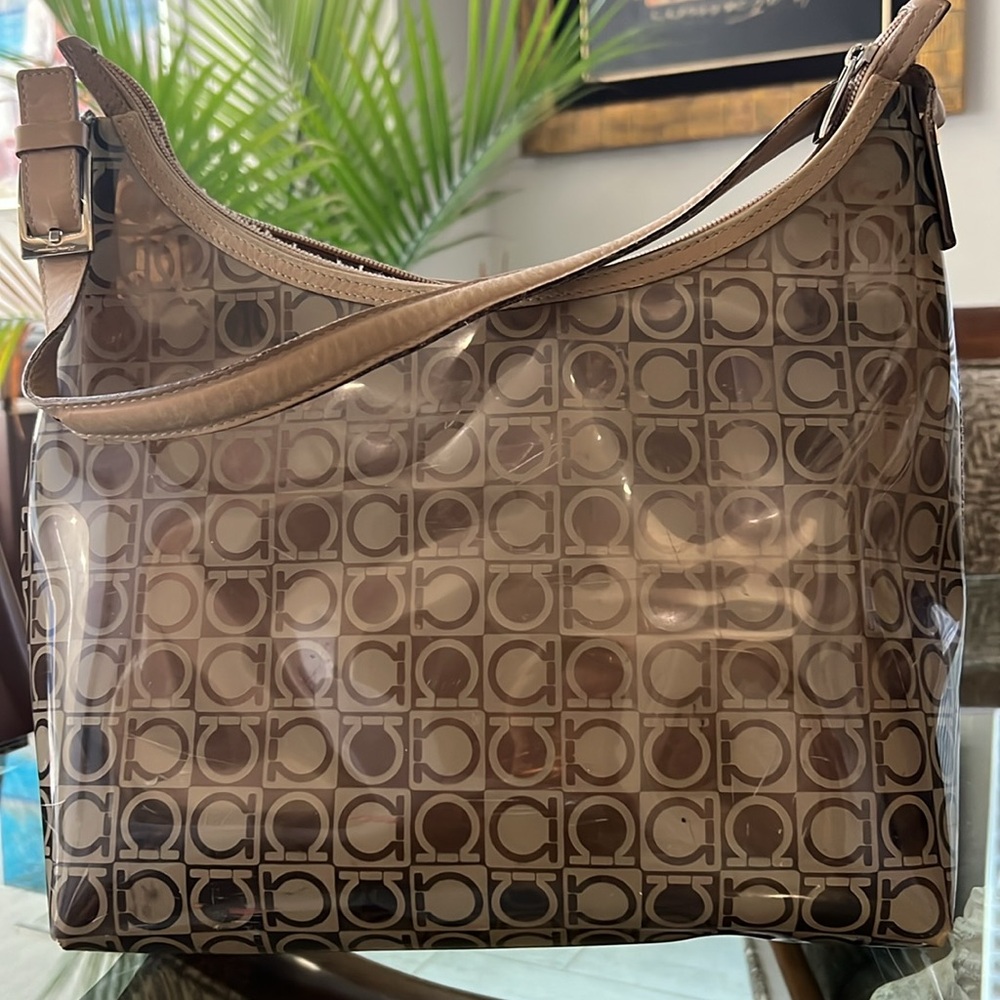 Salvatore Ferragamo Gancini Monogram Logo Hobo Bag - Picture 6 of 12